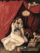 Hans Baldung Grien Virgin and Child in a Room painting